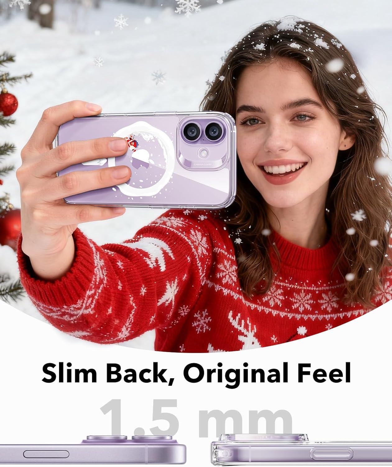 imageESR for iPhone Air Case Camera Control Compatible with MagSafe Shockproof MilitaryGrade Protection Magnetic Phone Case for iPhone 17 Air Case ClearASanta Skater