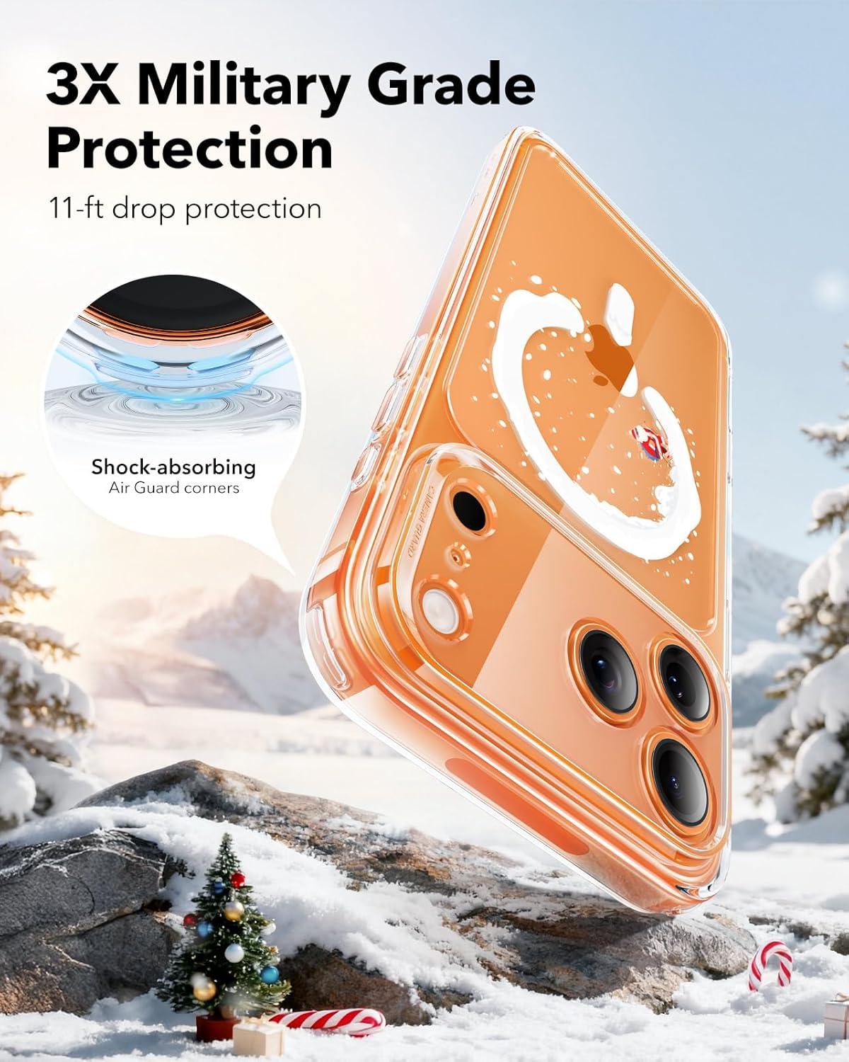imageESR for iPhone Air Case Camera Control Compatible with MagSafe Shockproof MilitaryGrade Protection Magnetic Phone Case for iPhone 17 Air Case ClearASanta Skater