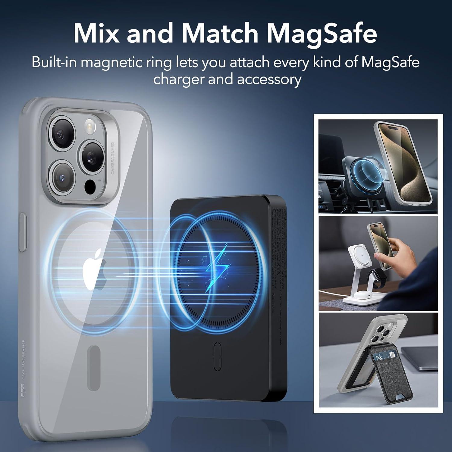 imageESR for iPhone Air Case Camera Control Compatible with MagSafe Shockproof MilitaryGrade Protection Magnetic Phone Case for iPhone 17 Air Case ClearBClear Grey