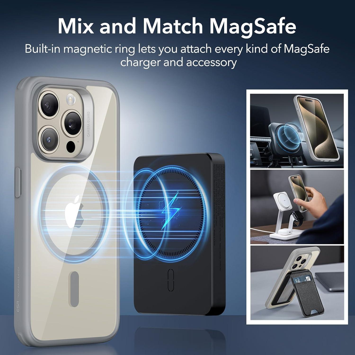 imageESR for iPhone Air Case Camera Control Compatible with MagSafe Shockproof MilitaryGrade Protection Magnetic Phone Case for iPhone 17 Air Case ClearBClear Grey