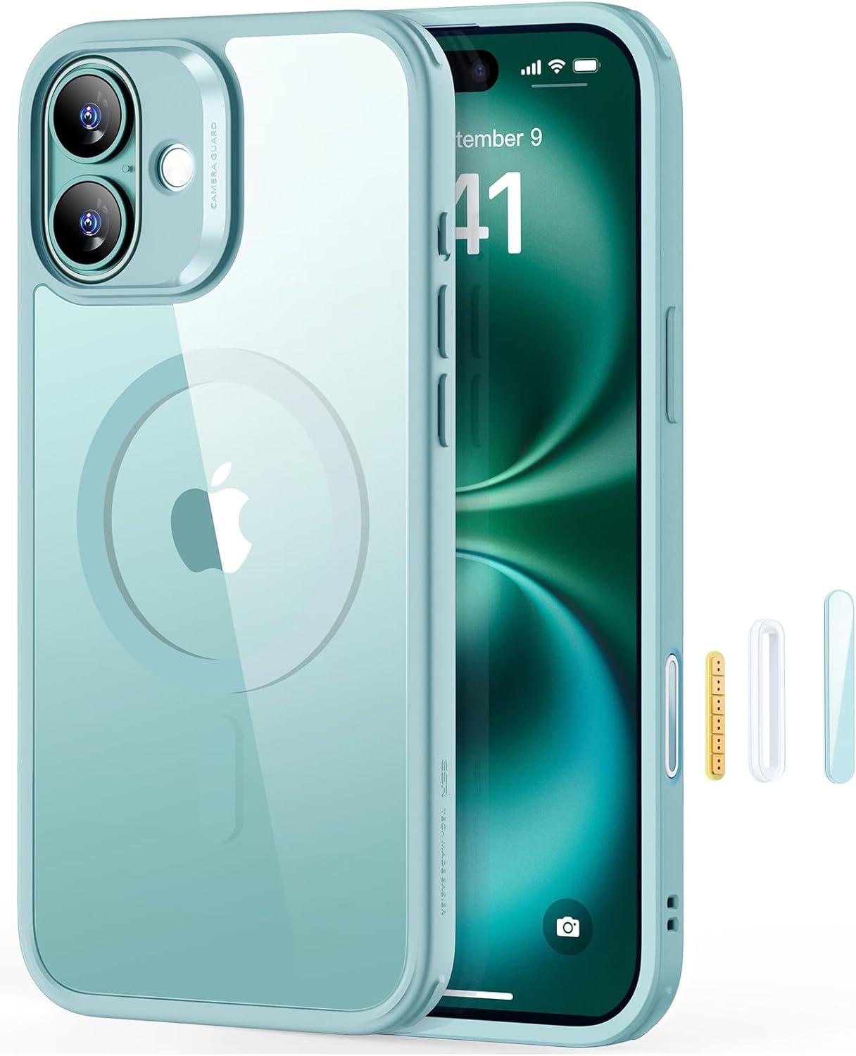 imageESR for iPhone Air Case Camera Control Compatible with MagSafe Shockproof MilitaryGrade Protection Magnetic Phone Case for iPhone 17 Air Case ClearBClear Green