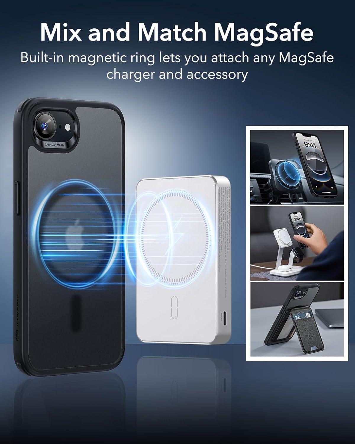 imageESR for iPhone Air Case Camera Control Compatible with MagSafe Shockproof MilitaryGrade Protection Magnetic Phone Case for iPhone 17 Air Case ClearCFrosted Black