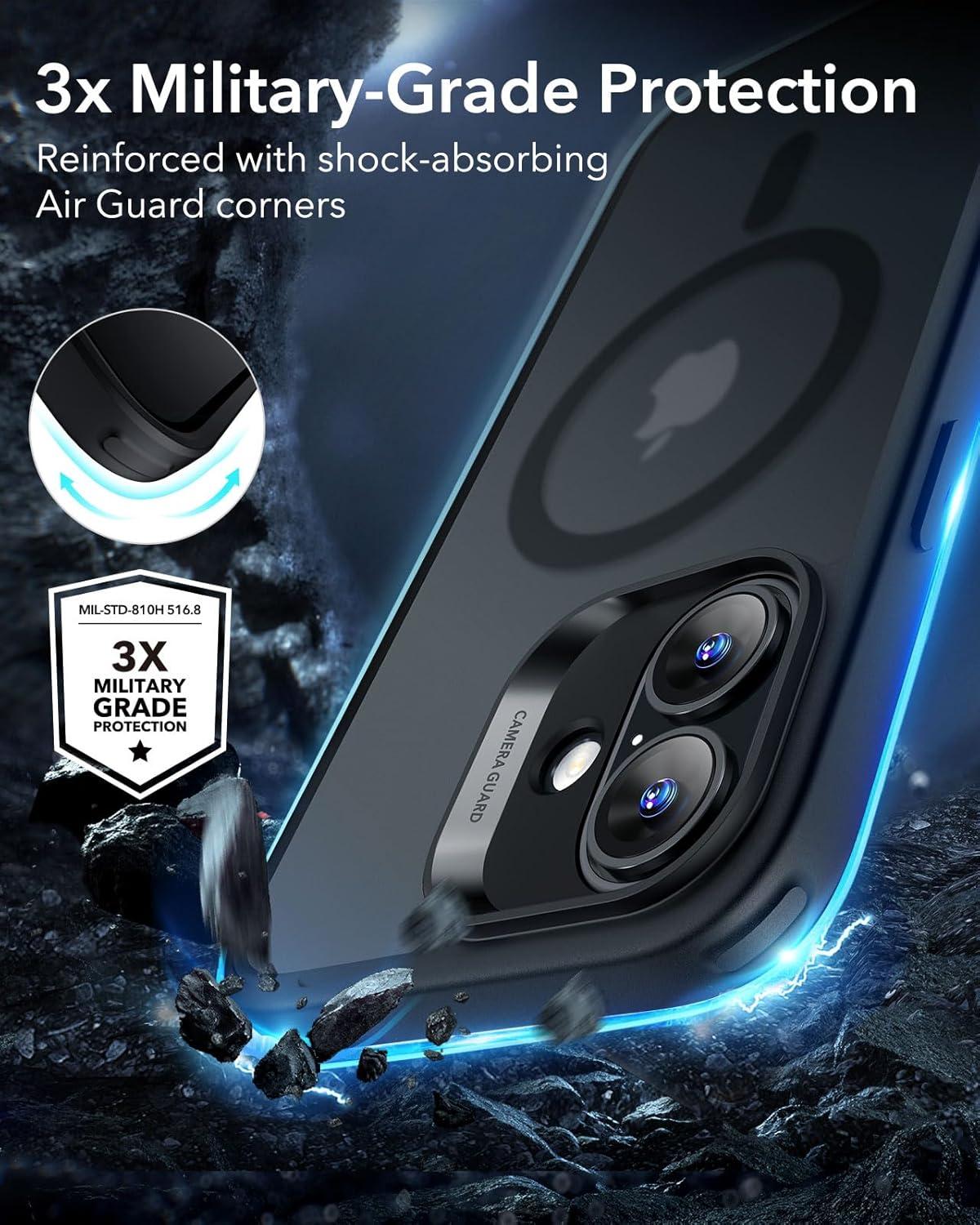 imageESR for iPhone Air Case Camera Control Compatible with MagSafe Shockproof MilitaryGrade Protection Magnetic Phone Case for iPhone 17 Air Case ClearCFrosted Black