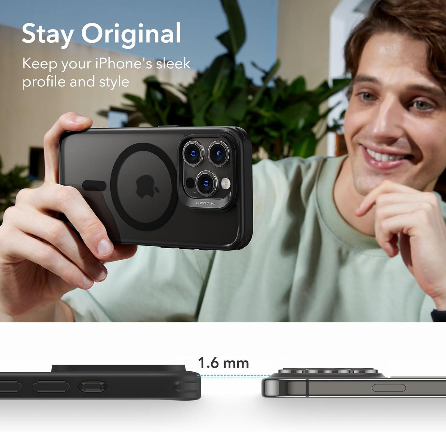 imageESR for iPhone Air Case Camera Control Compatible with MagSafe Shockproof MilitaryGrade Protection Magnetic Phone Case for iPhone 17 Air Case ClearCFrosted Black