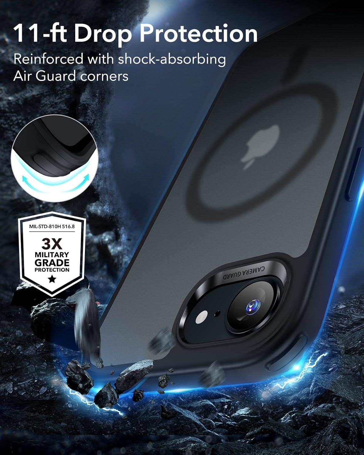 imageESR for iPhone Air Case Camera Control Compatible with MagSafe Shockproof MilitaryGrade Protection Magnetic Phone Case for iPhone 17 Air Case ClearCFrosted Black