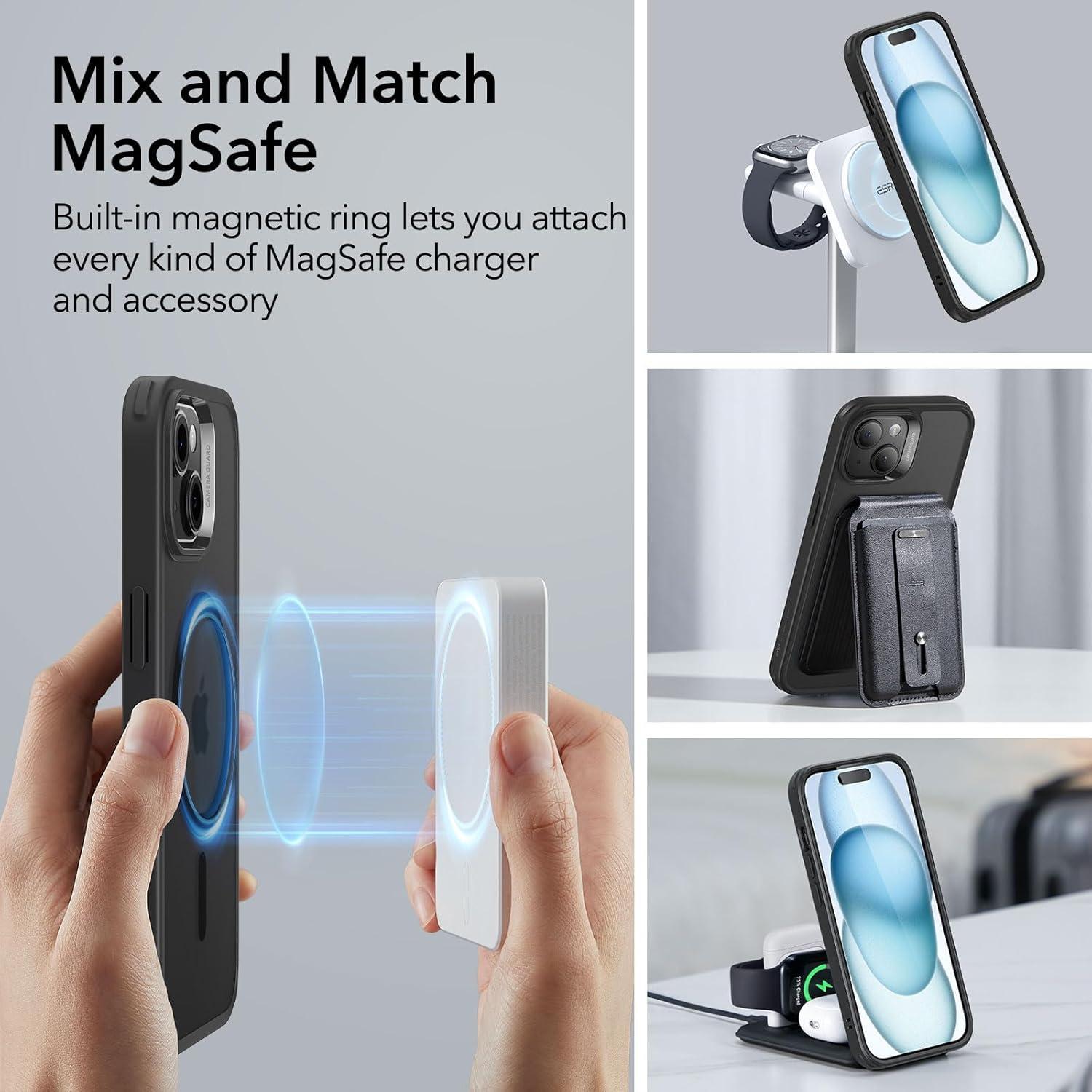 imageESR for iPhone Air Case Camera Control Compatible with MagSafe Shockproof MilitaryGrade Protection Magnetic Phone Case for iPhone 17 Air Case ClearCFrosted Black