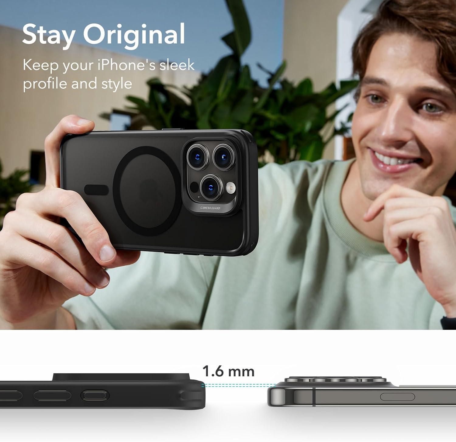 imageESR for iPhone Air Case Camera Control Compatible with MagSafe Shockproof MilitaryGrade Protection Magnetic Phone Case for iPhone 17 Air Case ClearCFrosted Black