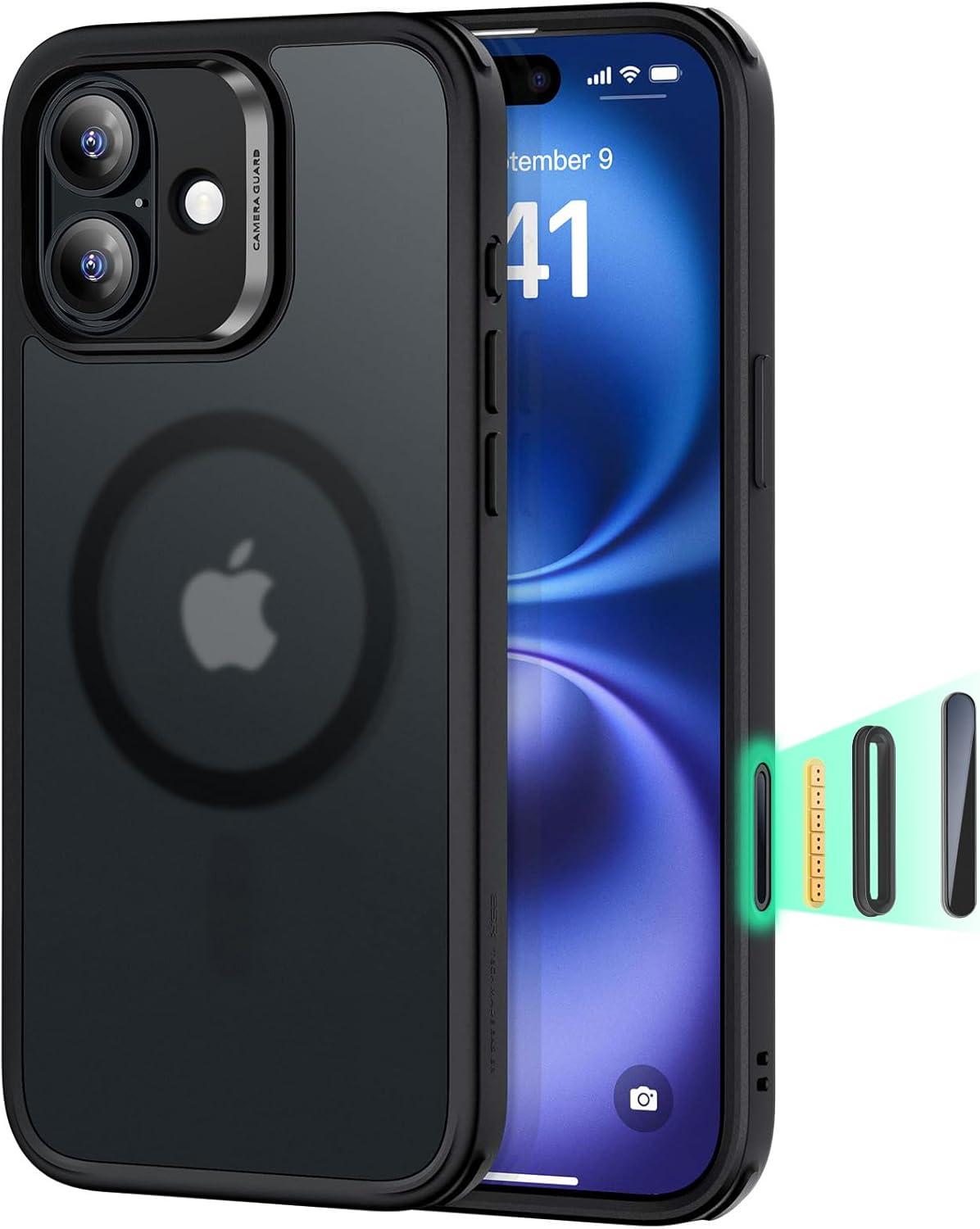 imageESR for iPhone Air Case Camera Control Compatible with MagSafe Shockproof MilitaryGrade Protection Magnetic Phone Case for iPhone 17 Air Case ClearCFrosted Black
