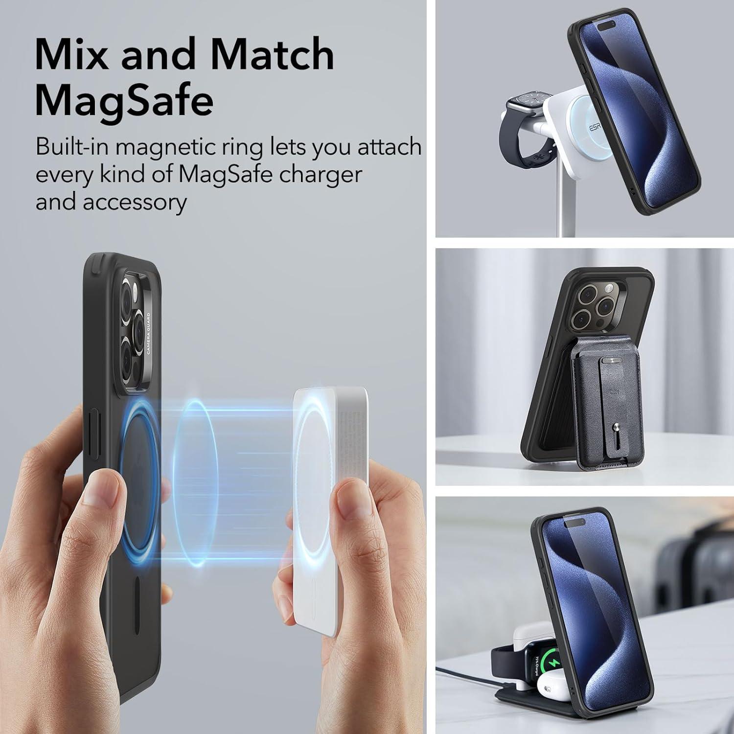 imageESR for iPhone Air Case Camera Control Compatible with MagSafe Shockproof MilitaryGrade Protection Magnetic Phone Case for iPhone 17 Air Case ClearCFrosted Black