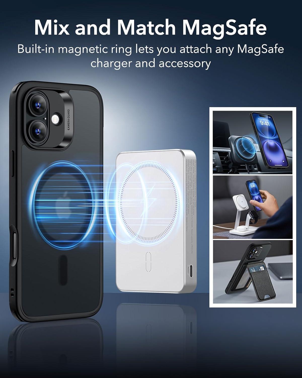 imageESR for iPhone Air Case Camera Control Compatible with MagSafe Shockproof MilitaryGrade Protection Magnetic Phone Case for iPhone 17 Air Case ClearCFrosted Black