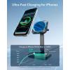 ESR for MagSafe Charger Stand, 3 in 1 Charging Station with CryoBoost, Phone-Cooling Wireless Charging, 15W MagSafe Stand, for iPhone 17/16/15/14/13/12, AirPods, Apple Watch, Black(Black)