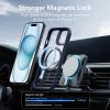 ESR for iPhone 17 Pro Max Case with Stash Stand, Camera Control Cover Compatible with MagSafe, Military-Grade Drop Protection Magnetic Phone Case, Scratch-Resistant Back Cover,Frosted Orange(B-Clear Dark Blue)