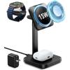 ESR for MagSafe Charger Stand, 3 in 1 Charging Station with CryoBoost, Phone-Cooling Wireless Charging, 15W MagSafe Stand, for iPhone 17/16/15/14/13/12, AirPods, Apple Watch, Black(Black)