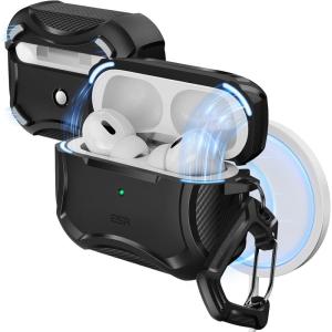 ESR for AirPods Pro 3 Case (2025), Compatible with Airpods Pro 3rd Generation Case (USB-C Cable), Magnetic Lid, MagSafe Ready, Powerful Drop Protection, Cyber Series, Black(Black)