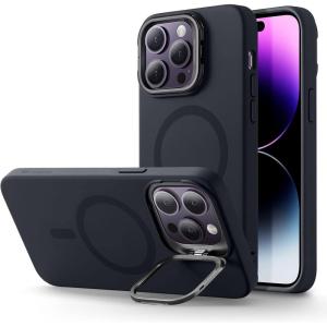 ESR for iPhone 17 Pro Max Case with Stash Stand, Camera Control Cover Compatible with MagSafe, Military-Grade Drop Protection Magnetic Phone Case, Scratch-Resistant Back Cover,Frosted Orange(D-Black)
