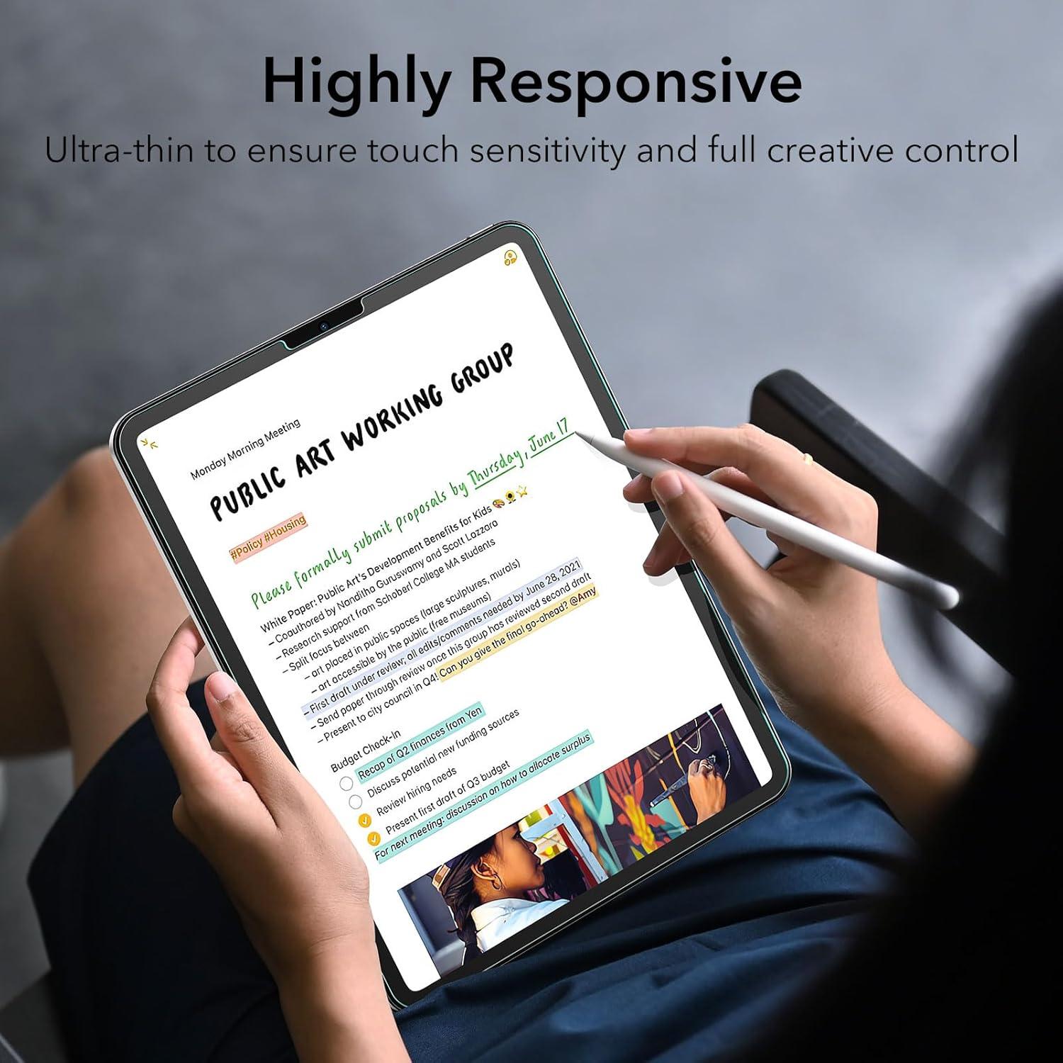 imageESR 2 Pack Screen Protector for iPad Pro 13 Inch M5M4 20252024 Tempered Glass Film with Easy Application Tray Scratch Resistant HD Clarity2 Pack with Flawless Fit Tray Classic