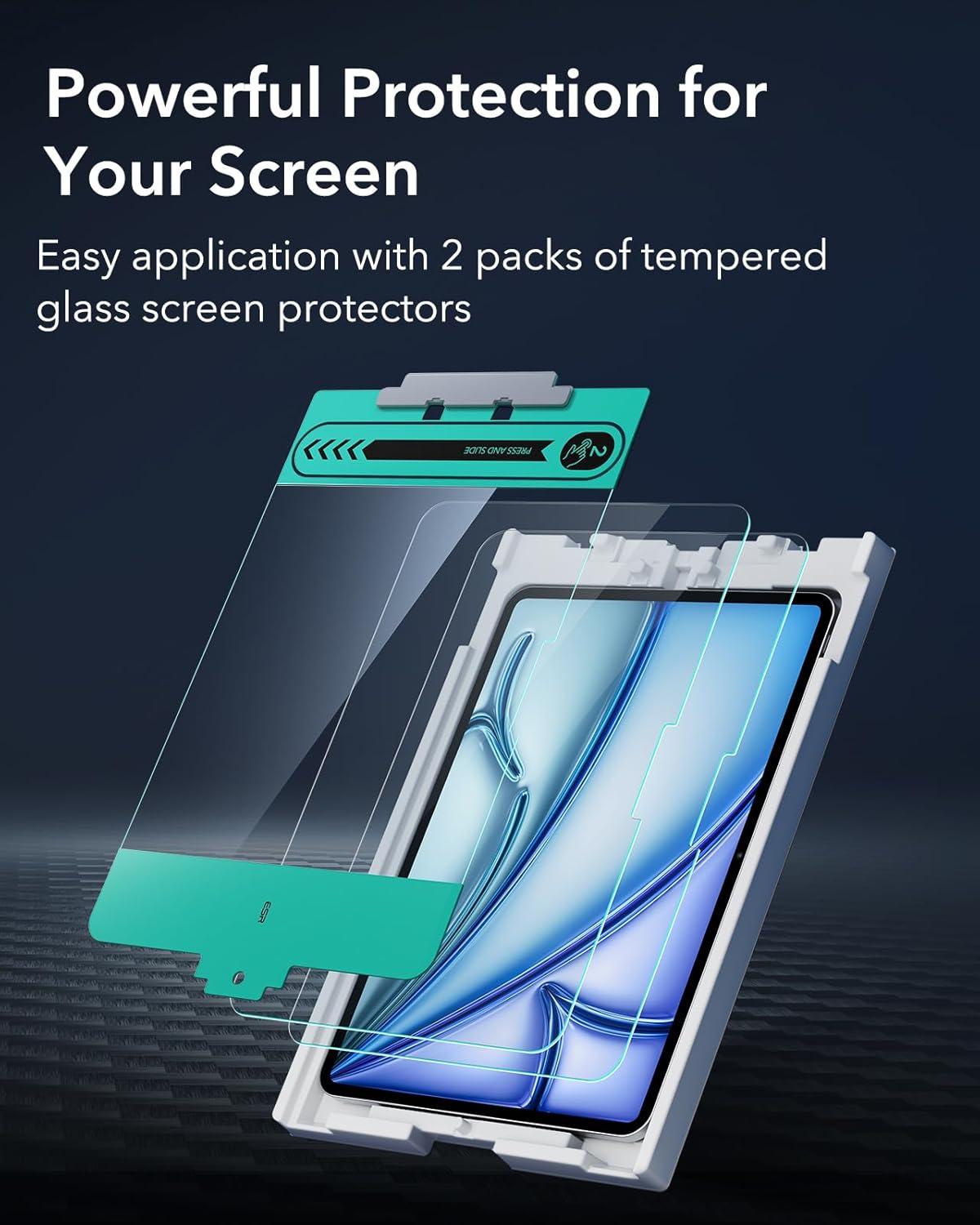 imageESR 2 Pack Screen Protector for iPad Pro 13 Inch M5M4 20252024 Tempered Glass Film with Easy Application Tray Scratch Resistant HD Clarity2 Pack with Flawless Fit Tray Classic