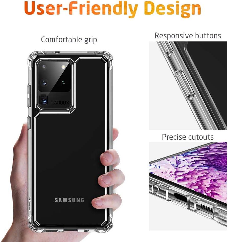 imageESR Air Armor Designed for The Samsung Galaxy S20 Ultra Case ShockAbsorbing ScratchResistant Military Grade Protection Hard PC Flexible TPU Frame for Galaxy S20 Ultra 2020 Clear