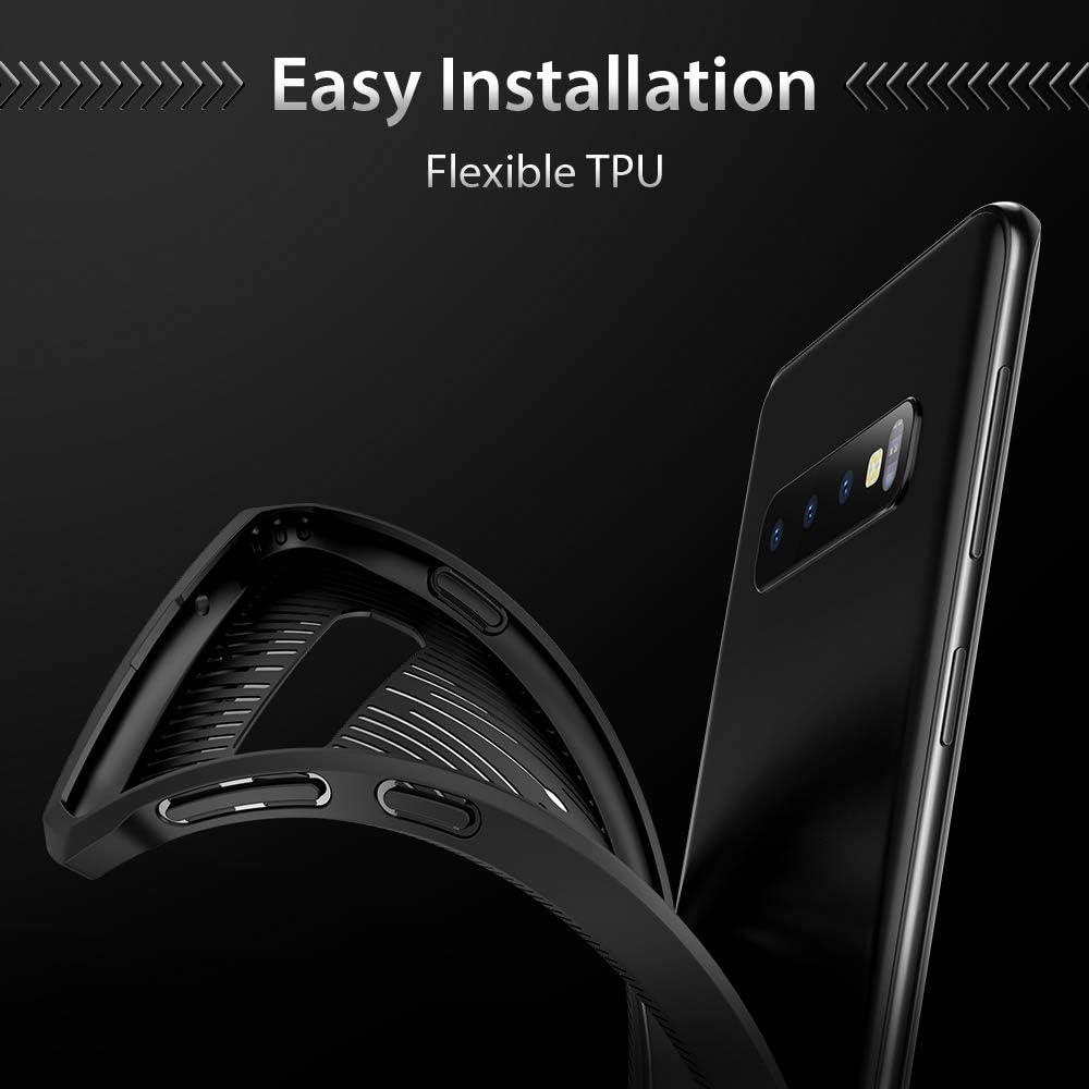imageESR Machina Rugged Samsung Galaxy S10 Case Flexible and Textured Design TPU UltraThin Slim Stylish Shockproof Protective Cover Secure Grip for The Samsung Galaxy S10 2019 Black