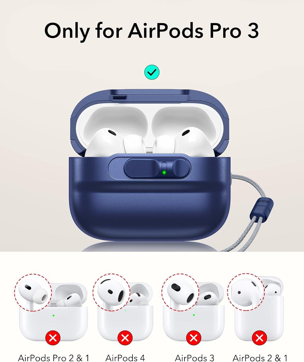 imageESR for AirPods Pro Case 202320222019 2nd1st Gen Compatible with Airpods Pro 2 USBCLightning Cable MagSafe Ready Magnetic Lid Lock Full Drop Protection Cover with Lanyard BlackBlue