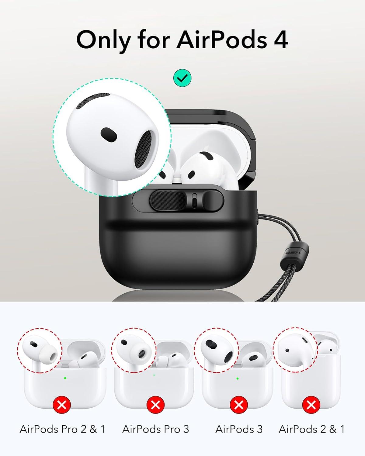 imageESR for AirPods Pro Case 202320222019 2nd1st Gen Compatible with Airpods Pro 2 USBCLightning Cable MagSafe Ready Magnetic Lid Lock Full Drop Protection Cover with Lanyard BlackBlack