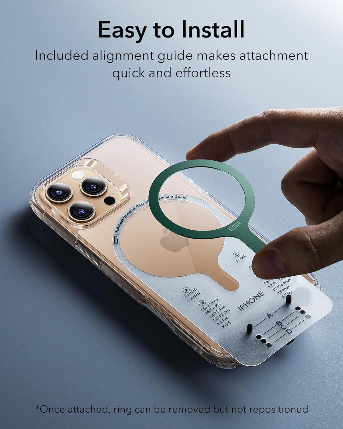 imageESR for MagSafe Sticker MagSafe Ring 2 Pack Magnetic Metal Ring Universal Wireless Charger Conversion Kit for iPhone 171616e1514131211 Galaxy S24S23S22 Google Dark BlueGreen 2 Pack