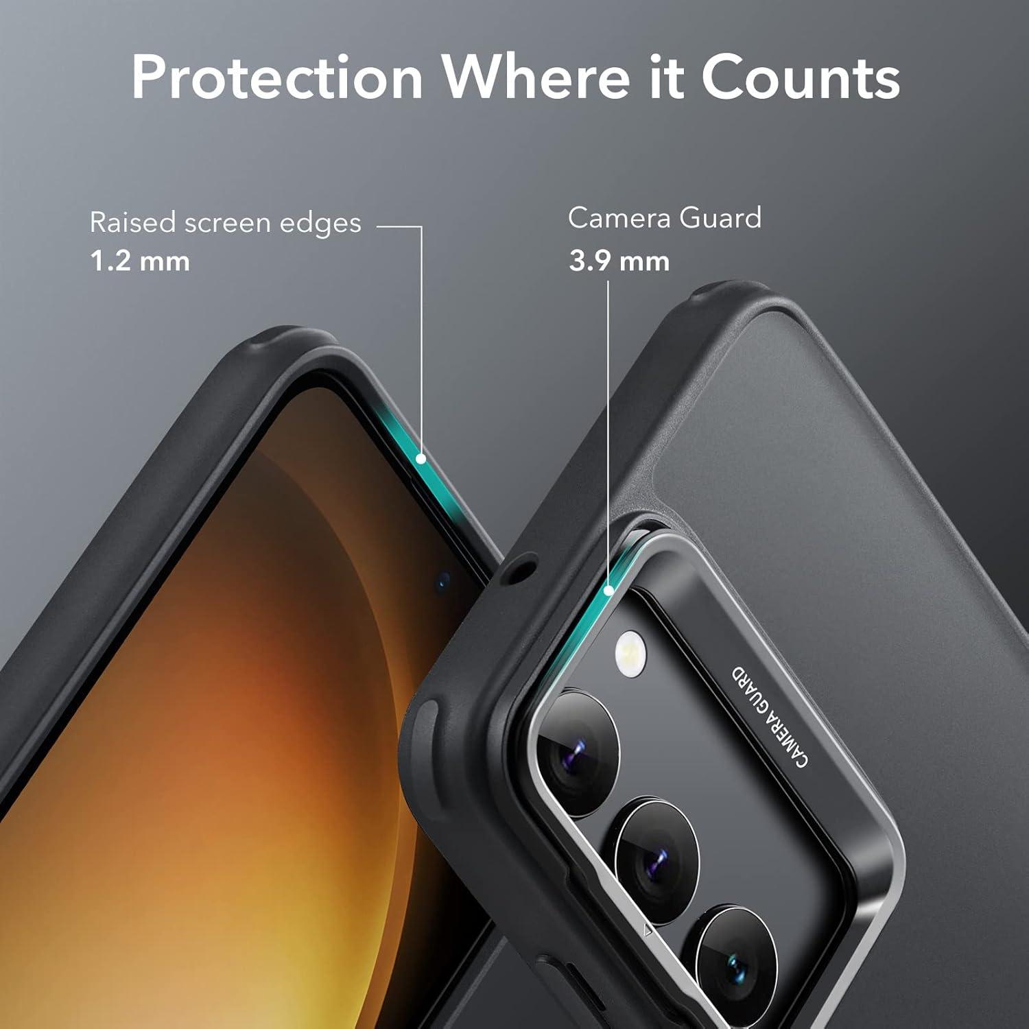 imageESR for Samsung Galaxy S23 Classic Kickstand Case Adjustable Builtin Camera Ring Stand MilitaryGrade Drop Protection Slim Case Cover for Samsung S23 Shockproof ScratchResistant Frosted Black