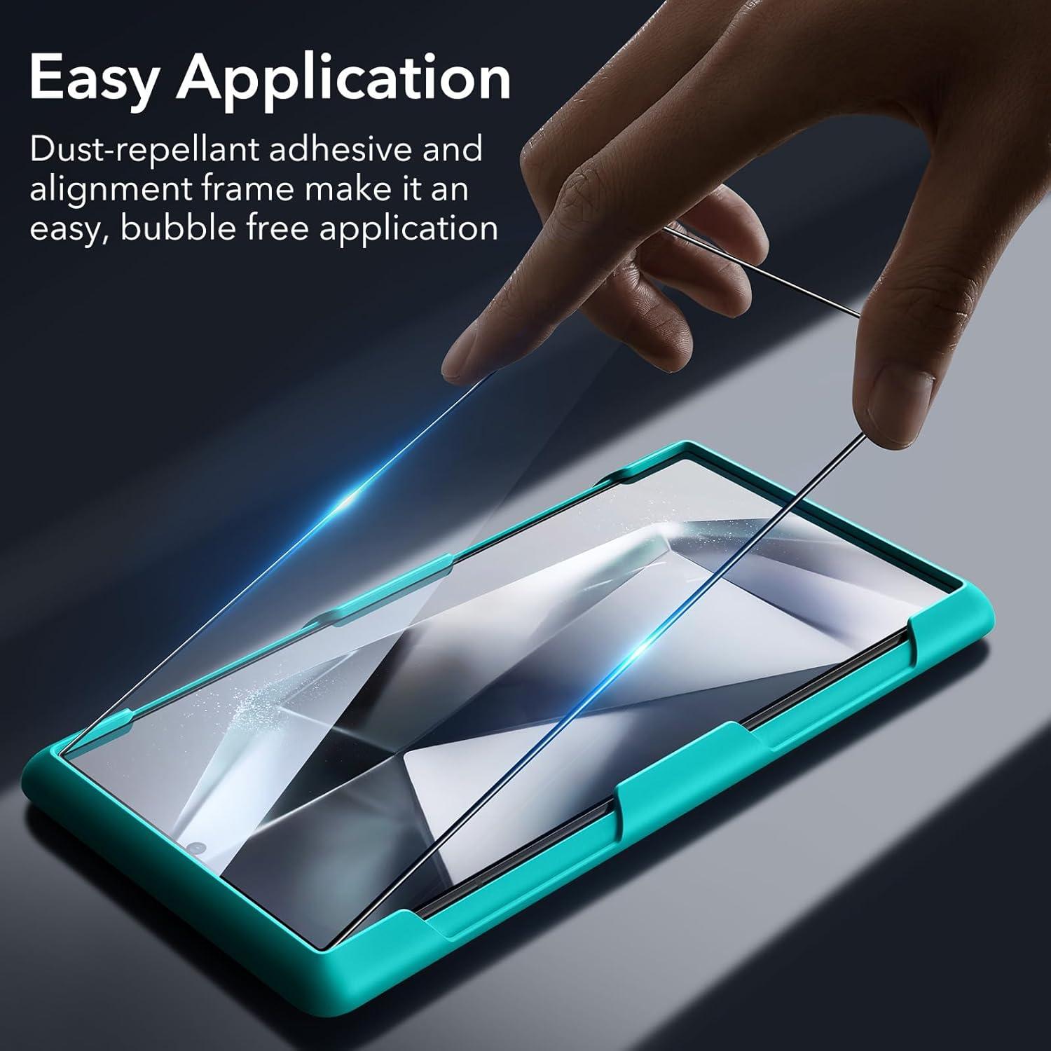 imageESR for Samsung Galaxy S24 Ultra Screen Protector 2 Pack Tempered Glass with Easy Installation Frame for Samsung Galaxy S24 Ultra MilitaryGrade Protection Ultra Tough Scratch Resistant