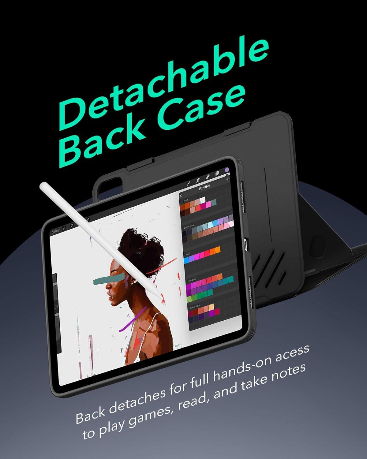 imageESR for iPad Air 13 Inch Case 20252024 M3M2 Removable Magnetic Cover Adjustable PortraitLandscape Stand with Raised Screen View 9 Standing Angles Shift Series BrownBlack