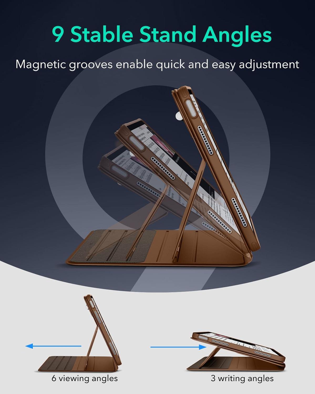 imageESR for iPad Air 13 Inch Case 20252024 M3M2 Removable Magnetic Cover Adjustable PortraitLandscape Stand with Raised Screen View 9 Standing Angles Shift Series BrownBrown