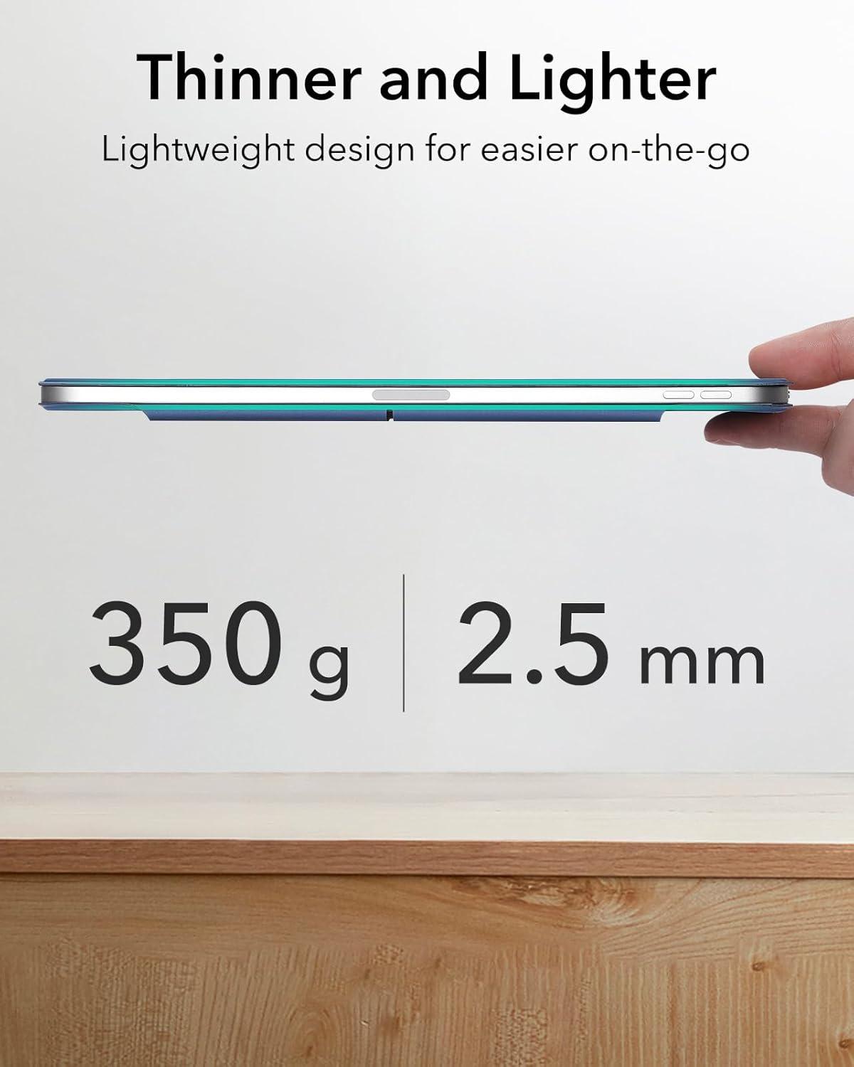 imageESR for iPad Pro 13 Inch Case M5M4 20252024 Powerful Magnetic Attachment Slim Trifold Stand Case Supports Pencil Pro amp PencilUSBC Auto WakeSleep Rebound Series GreenNavy Blue