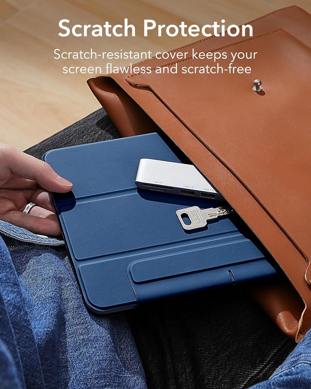 imageESR for iPad Pro 13 Inch Case M5M4 20252024 Powerful Magnetic Attachment Slim Trifold Stand Case Supports Pencil Pro amp PencilUSBC Auto WakeSleep Rebound Series GreenNavy Blue