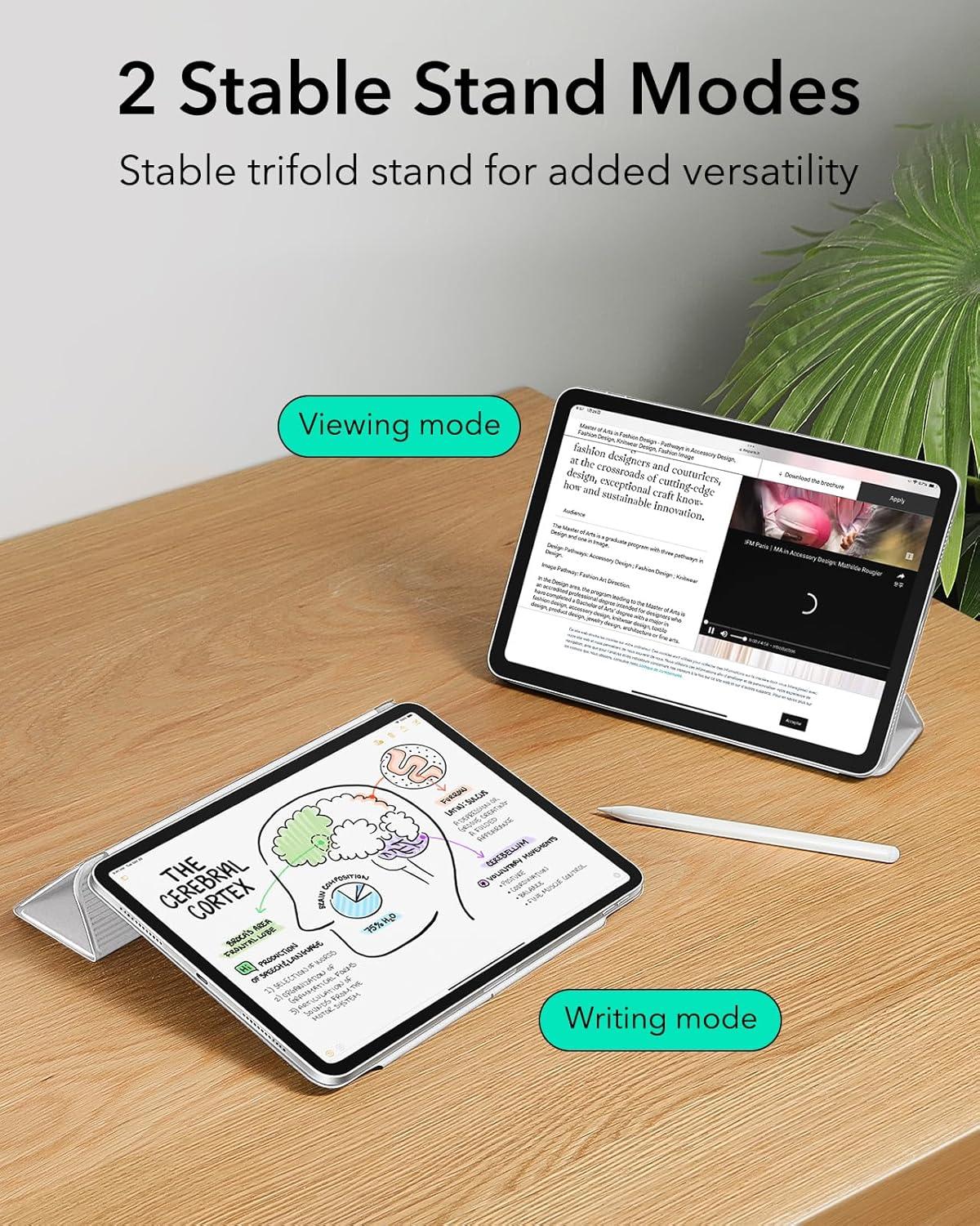imageESR for iPad Pro 13 Inch Case M5M4 20252024 Powerful Magnetic Attachment Slim Trifold Stand Case Supports Pencil Pro amp PencilUSBC Auto WakeSleep Rebound Series GreenBrilliant White