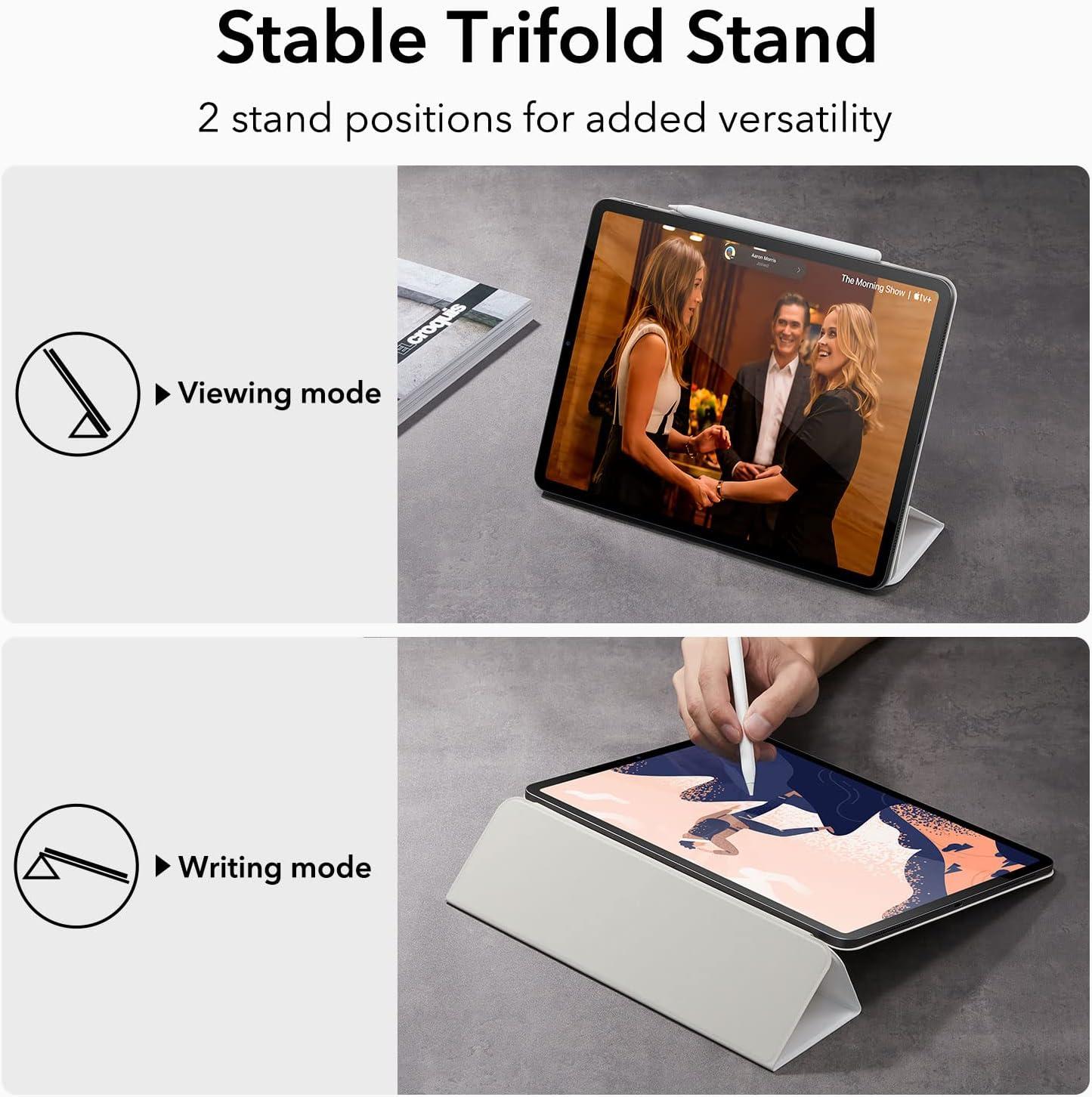 imageESR for iPad Pro 13 Inch Case M5M4 20252024 Powerful Magnetic Attachment Slim Trifold Stand Case Supports Pencil Pro amp PencilUSBC Auto WakeSleep Rebound Series GreenBrilliant White