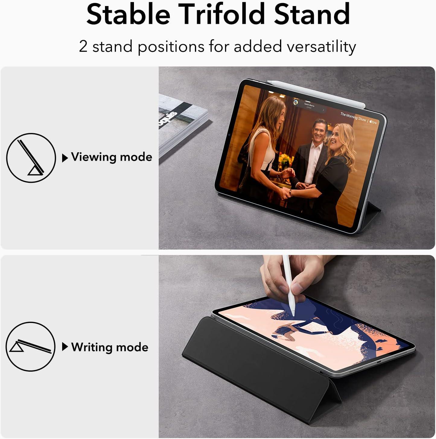 imageESR for iPad Pro 13 Inch Case M5M4 20252024 Powerful Magnetic Attachment Slim Trifold Stand Case Supports Pencil Pro amp PencilUSBC Auto WakeSleep Rebound Series GreenBlack