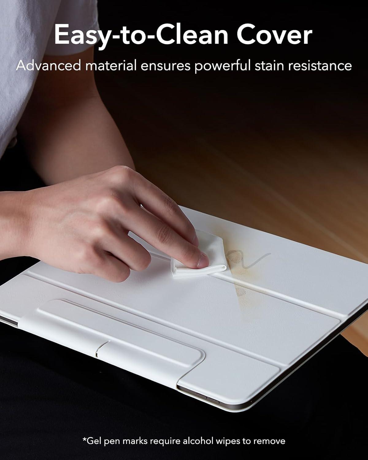 imageESR for iPad Pro 13 Inch Case M5M4 20252024 Powerful Magnetic Attachment Slim Trifold Stand Case Supports Pencil Pro amp PencilUSBC Auto WakeSleep Rebound Series GreenBrilliant White