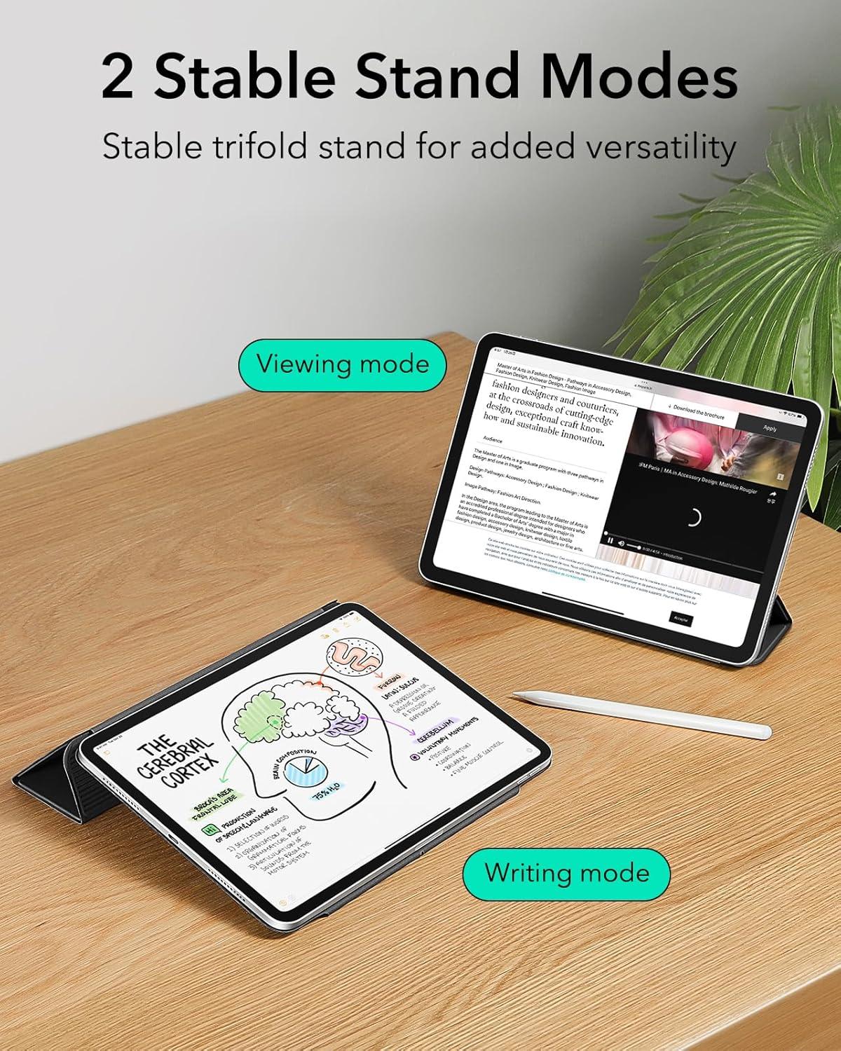 imageESR for iPad Pro 13 Inch Case M5M4 20252024 Powerful Magnetic Attachment Slim Trifold Stand Case Supports Pencil Pro amp PencilUSBC Auto WakeSleep Rebound Series GreenBlack