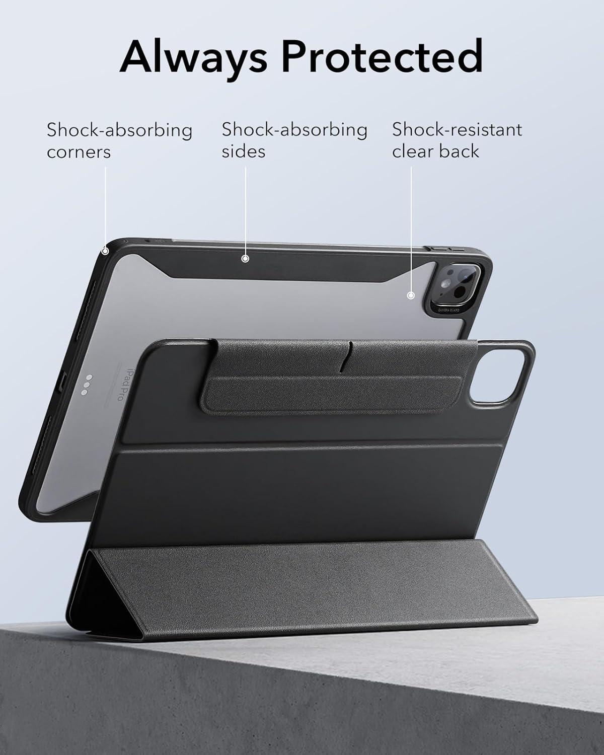 imageESR for iPad Pro 13 Inch Case M5M4 20252024 Removable Magnetic Cover Vertical Stand Fully Supports Pencil Pro and PencilUSBC Rebound 360 Series GreyBlack