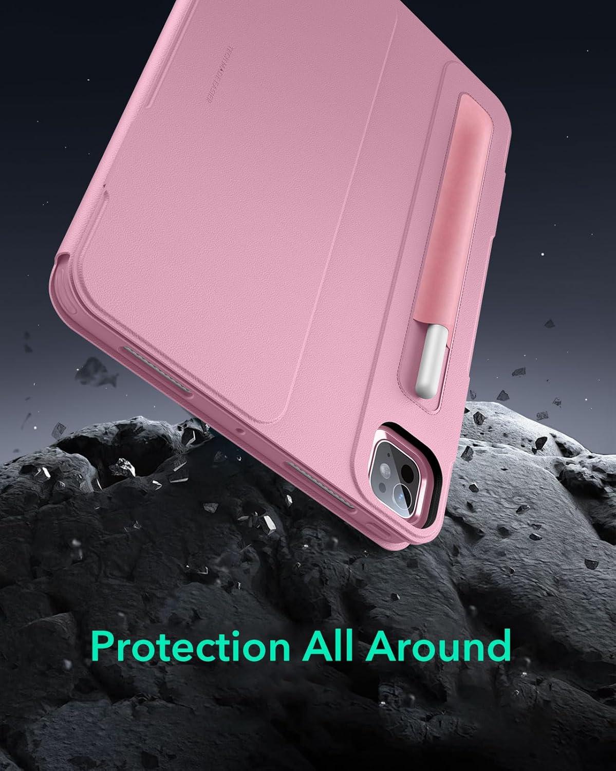 imageESR for iPad Pro 13 Inch Case M5M4 20252024 Rotating Case with Removable Magnetic Cover Adjustable PortraitLandscape Stand 9 Standing Angles Shift Series BrownPink