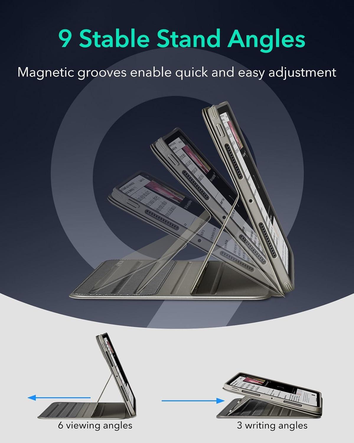 imageESR for iPad Pro 13 Inch Case M5M4 20252024 Rotating Case with Removable Magnetic Cover Adjustable PortraitLandscape Stand 9 Standing Angles Shift Series BrownTitanium