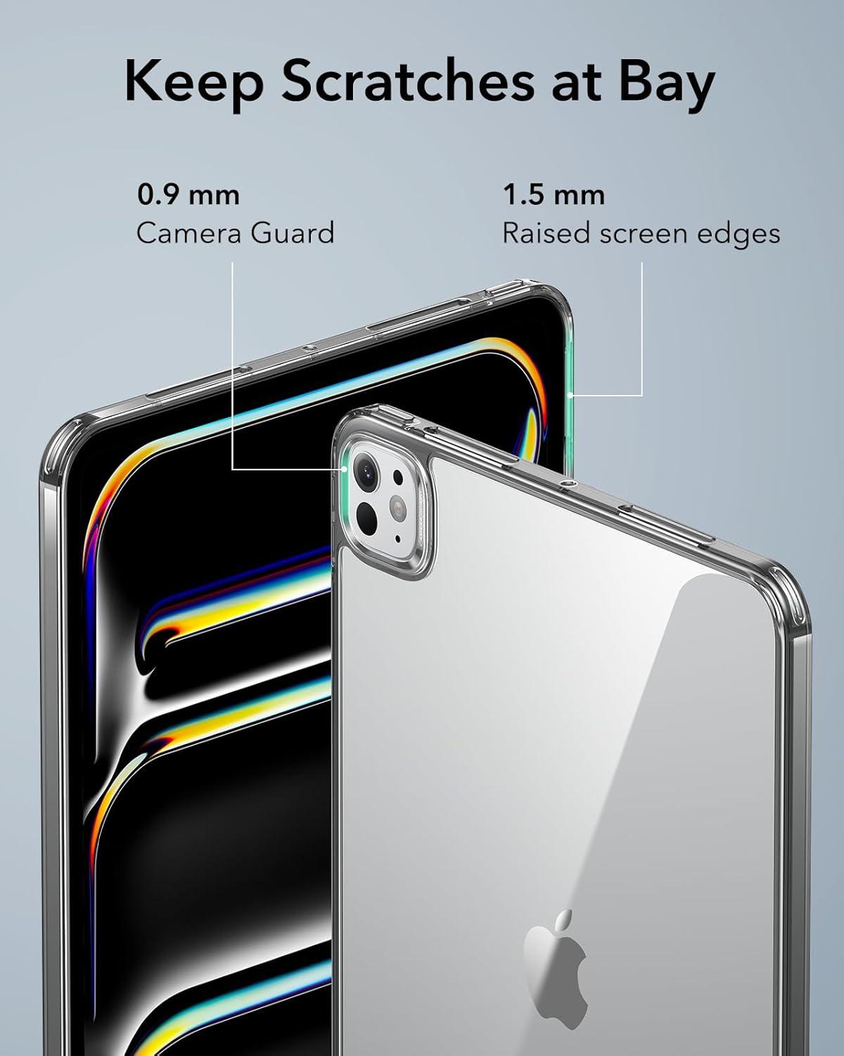 imageESR for iPad Pro 13 Inch Case M5M4 20252024 Thin and Lightweight Shock and Drop Protection Yellowing Resistant Hard Back Supports Pencil Pro and PencilUSBC Classic Series ClearClear Black