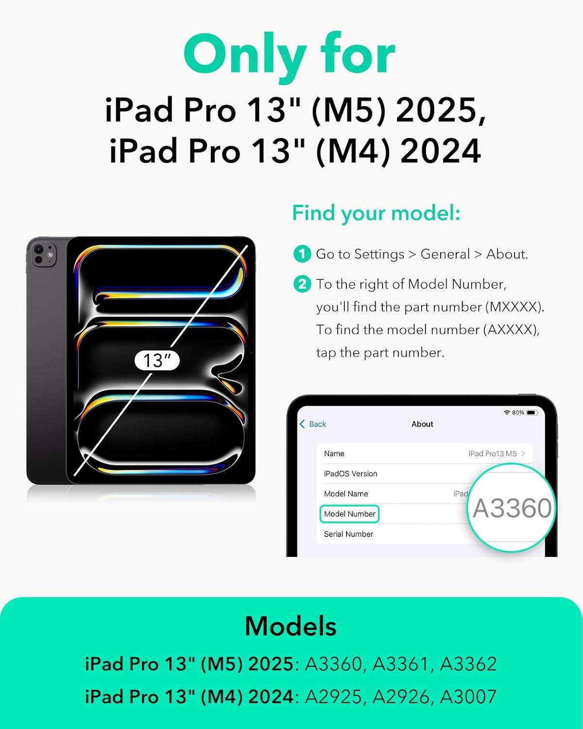 imageESR for iPad Pro 13 Inch Case M5M4 20252024 Vertical Stand Cover Multi Stand Angles UltraStable Case with Pencil Holder Flip Series BlackBlack