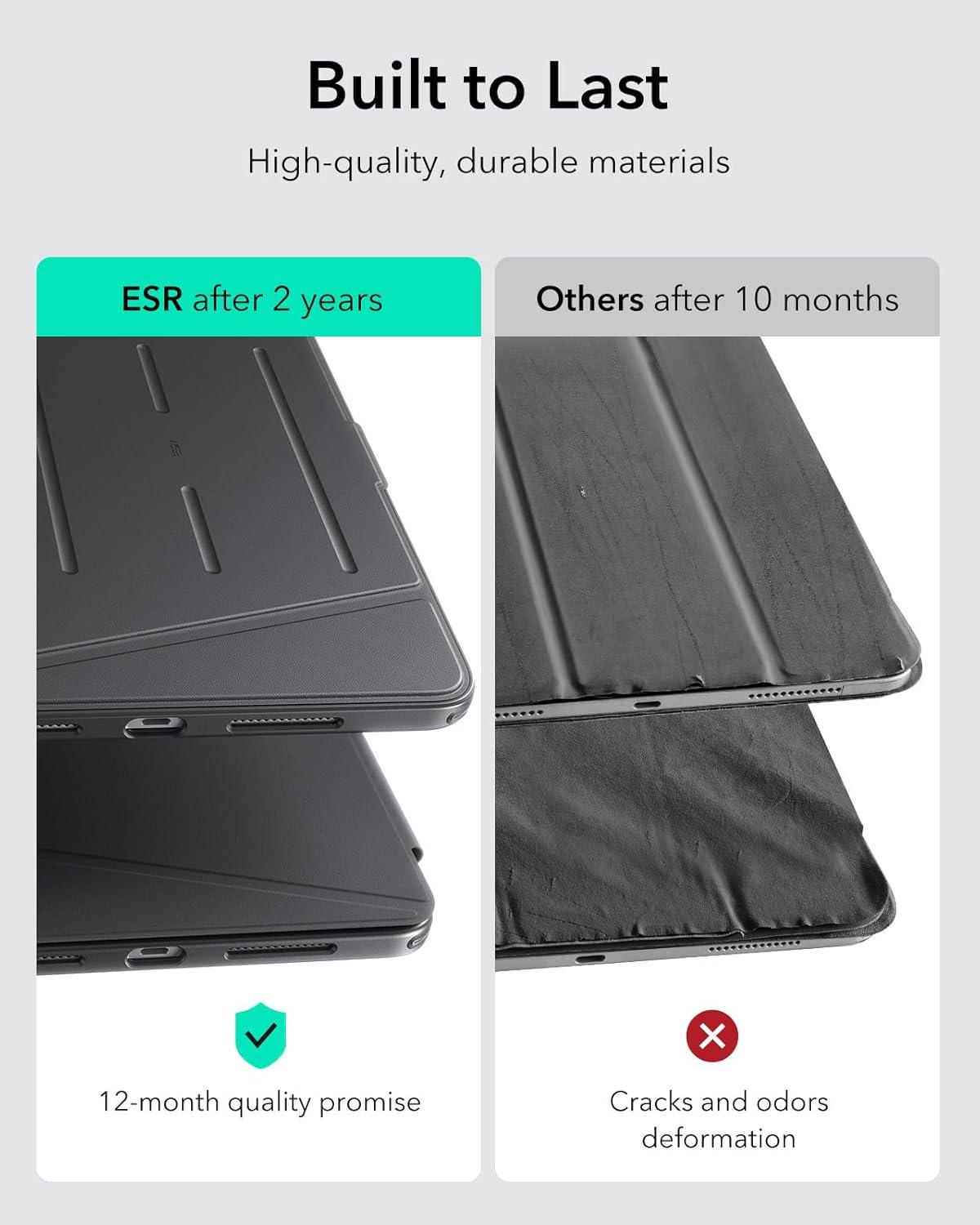 imageESR for iPad Pro 13 Inch Case M5M4 20252024 Vertical Stand Cover Multi Stand Angles UltraStable Case with Pencil Holder Flip Series BlackBlack