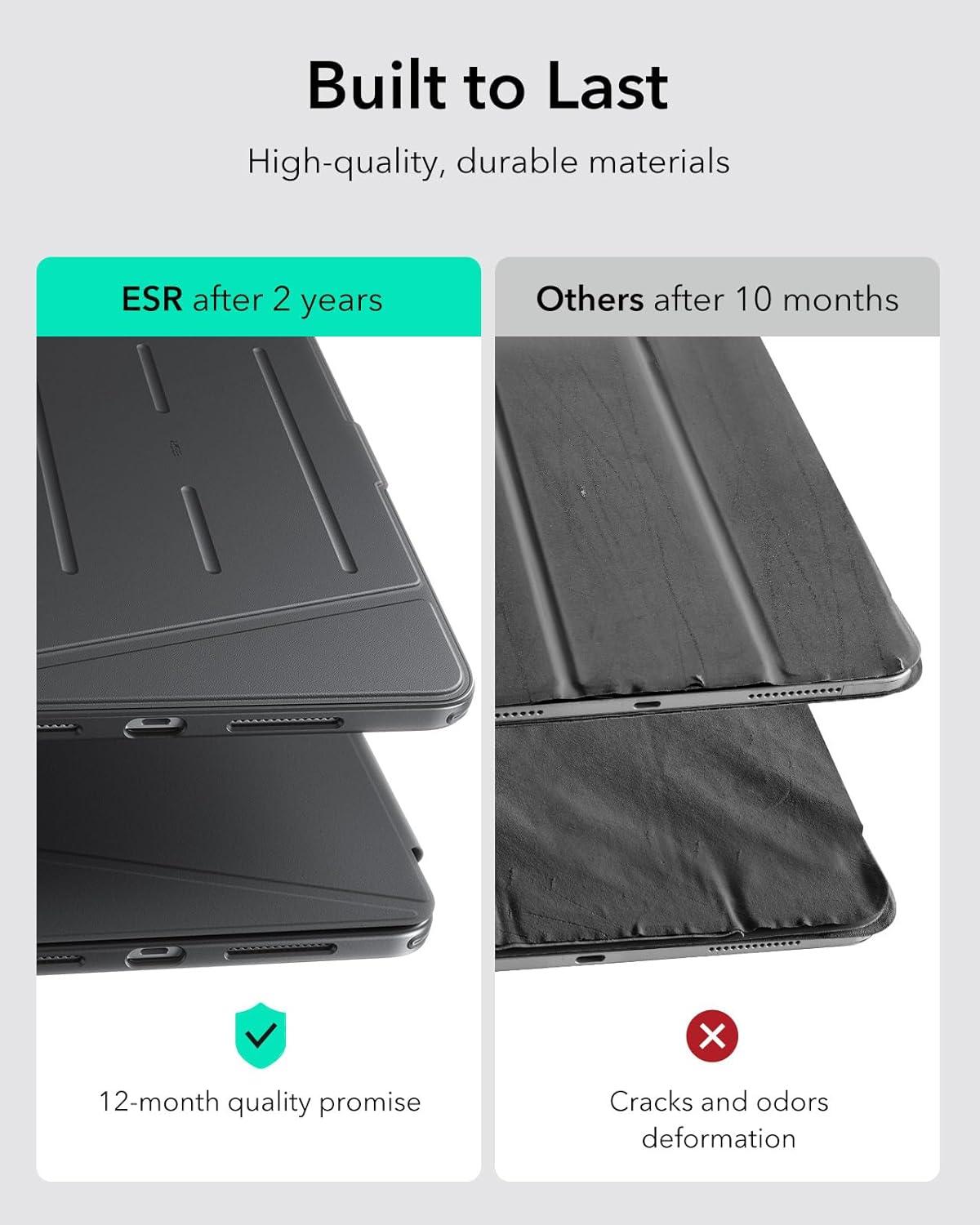 imageESR for iPad Pro 13 Inch Case M5M4 20252024 Vertical Stand Cover Multi Stand Angles UltraStable Case with Pencil Holder Flip Series BlackBlack