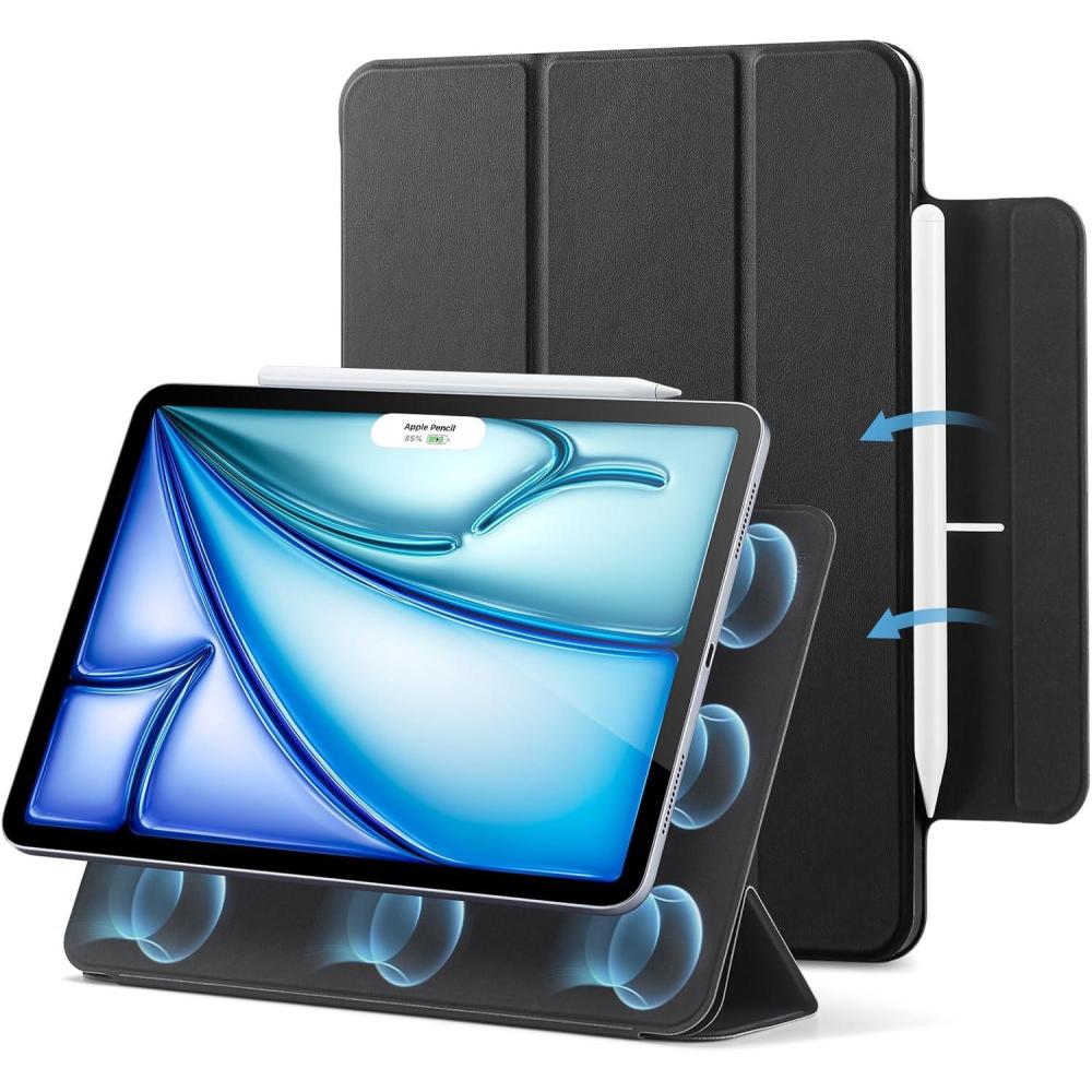 imageESR for iPad Air 11 Inch Case M3M2 20252024 iPad Air 5th4th Gen 20222020 Powerful Magnetic Attachment Slim Trifold Stand Case Auto WakeSleep Durable Protection Forest GreenBlack