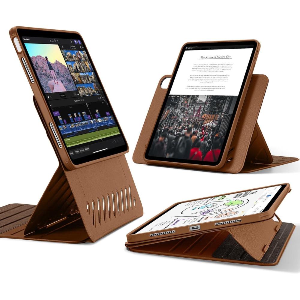 imageESR for iPad Air 13 Inch Case 20252024 M3M2 Removable Magnetic Cover Adjustable PortraitLandscape Stand with Raised Screen View 9 Standing Angles Shift Series BrownBrown