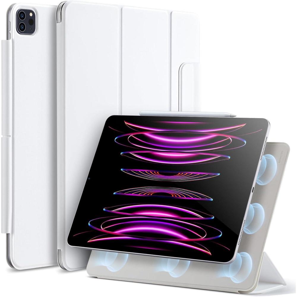 imageESR for iPad Pro 13 Inch Case M5M4 20252024 Powerful Magnetic Attachment Slim Trifold Stand Case Supports Pencil Pro amp PencilUSBC Auto WakeSleep Rebound Series GreenBrilliant White