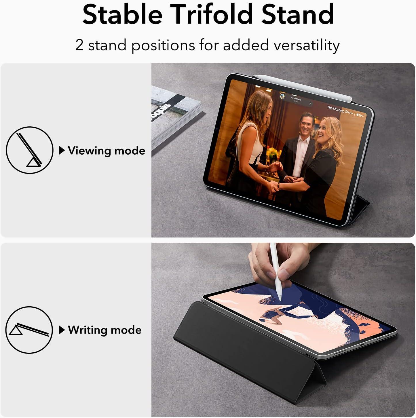 imageESR for iPad Pro 129 6th5th4th Gen iPad Air 13 Inch Case M3M2 20252024 Powerful Magnetic Attachment Slim Trifold Stand Case Supports Pencil Pro amp USBC Rebound Series Durable BlackDurable Black
