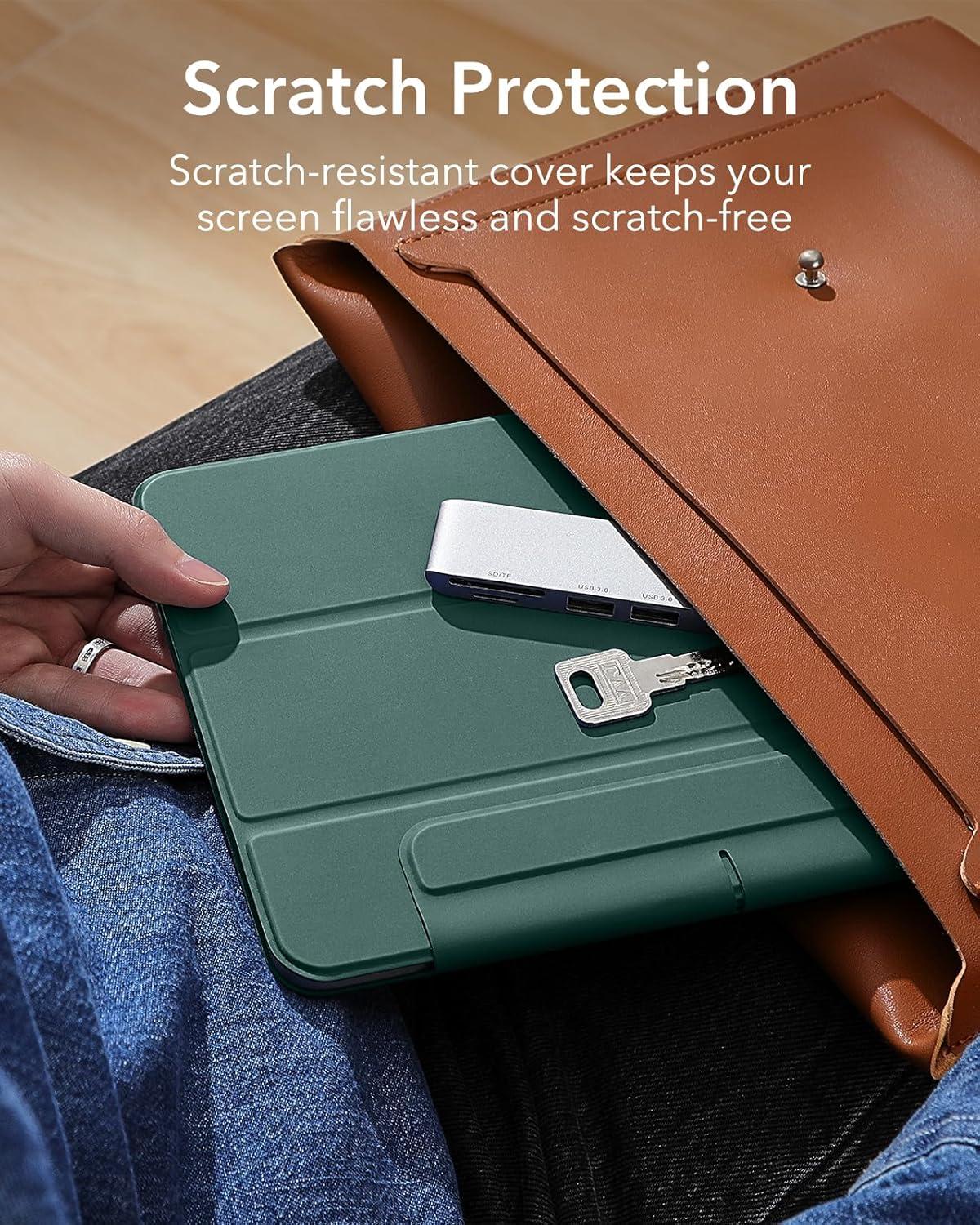imageESR for iPad Pro 129 6th5th4th Gen iPad Air 13 Inch Case M3M2 20252024 Powerful Magnetic Attachment Slim Trifold Stand Case Supports Pencil Pro amp USBC Rebound Series Durable BlackGreen