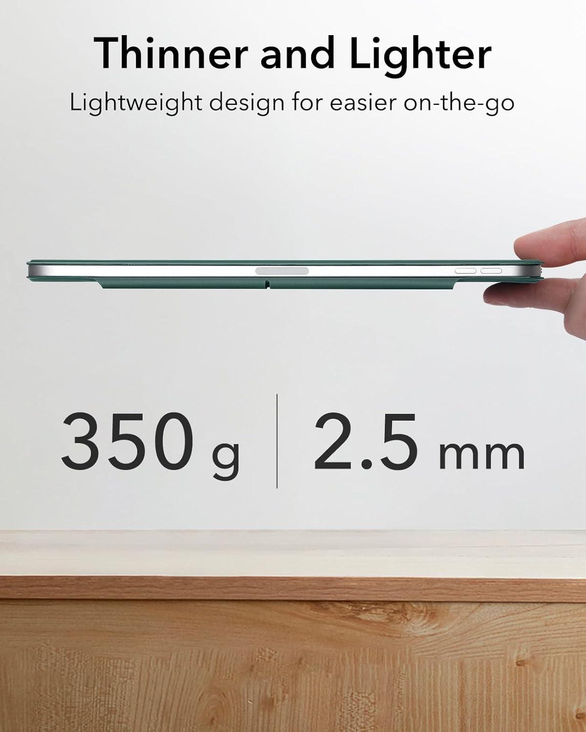 imageESR for iPad Pro 129 6th5th4th Gen iPad Air 13 Inch Case M3M2 20252024 Powerful Magnetic Attachment Slim Trifold Stand Case Supports Pencil Pro amp USBC Rebound Series Durable BlackGreen